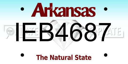 IEB4687 Arkansas License Plate