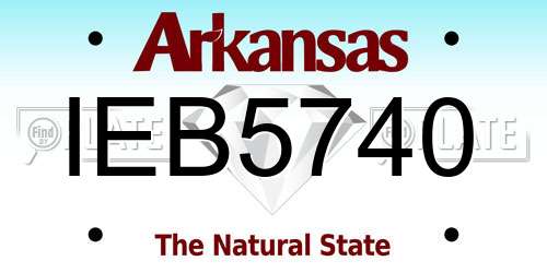 IEB5740 Arkansas License Plate