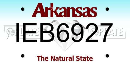 IEB6927 Arkansas License Plate