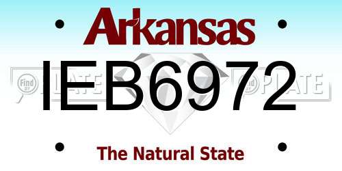 IEB6972 Arkansas License Plate
