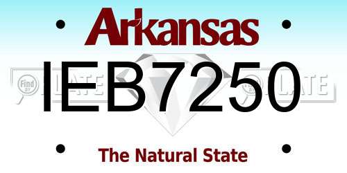 IEB7250 Arkansas License Plate