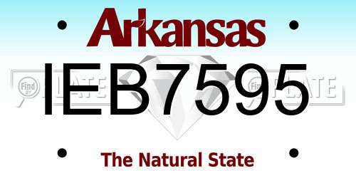 IEB7595 Arkansas License Plate