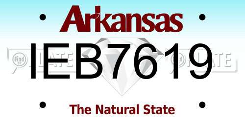 IEB7619 Arkansas License Plate