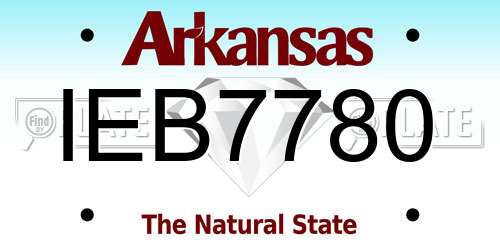 IEB7780 Arkansas License Plate