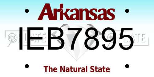 IEB7895 Arkansas License Plate