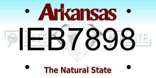 IEB7898 Arkansas License Plate