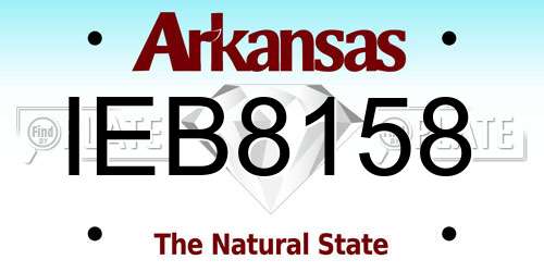 IEB8158 Arkansas License Plate
