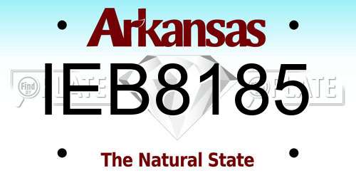 IEB8185 Arkansas License Plate