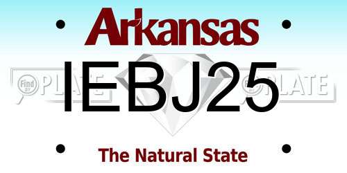 IEBJ25 Arkansas License Plate