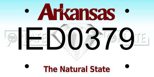 IED0379 Arkansas License Plate