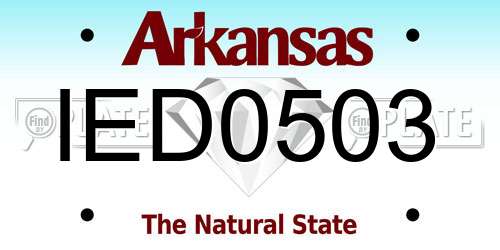 IED0503 Arkansas License Plate