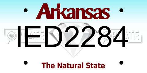 IED2284 Arkansas License Plate