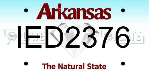 IED2376 Arkansas License Plate