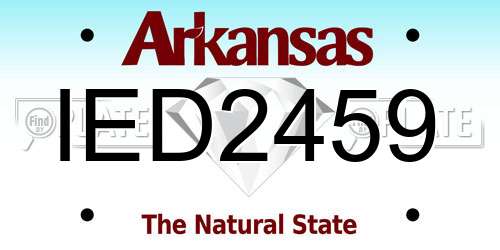 IED2459 Arkansas License Plate
