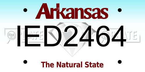 IED2464 Arkansas License Plate