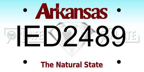 IED2489 Arkansas License Plate