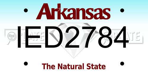IED2784 Arkansas License Plate