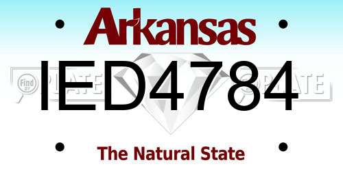 IED4784 Arkansas License Plate