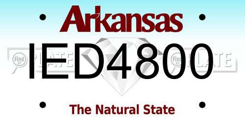 IED4800 Arkansas License Plate