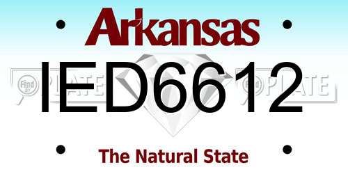 IED6612 Arkansas License Plate
