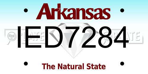 IED7284 Arkansas License Plate