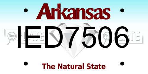 IED7506 Arkansas License Plate
