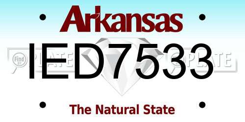 IED7533 Arkansas License Plate