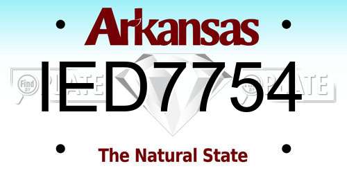 IED7754 Arkansas License Plate