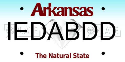 IEDABDD Arkansas License Plate