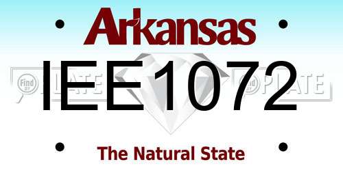 IEE1072 Arkansas License Plate