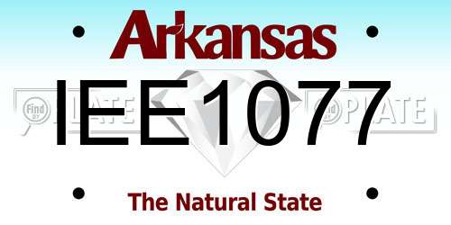 IEE1077 Arkansas License Plate