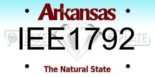 IEE1792 Arkansas License Plate