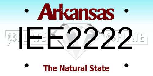IEE2222 Arkansas License Plate