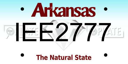 IEE2777 Arkansas License Plate