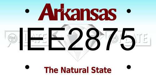 IEE2875 Arkansas License Plate