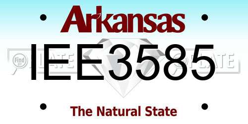 IEE3585 Arkansas License Plate