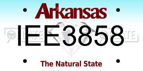 IEE3858 Arkansas License Plate