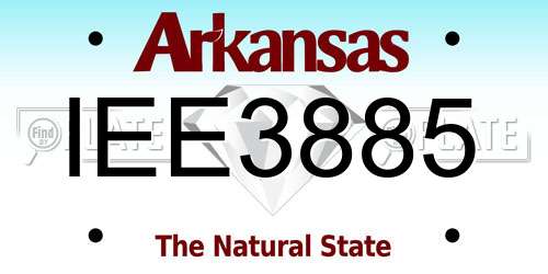 IEE3885 Arkansas License Plate