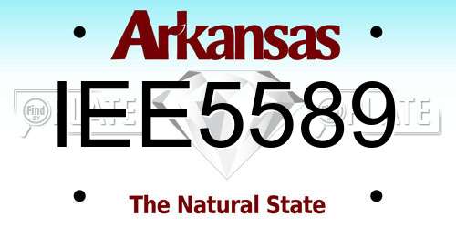 IEE5589 Arkansas License Plate