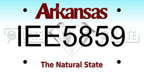 IEE5859 Arkansas License Plate