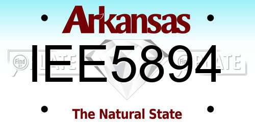 IEE5894 Arkansas License Plate