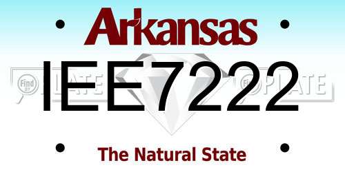 IEE7222 Arkansas License Plate