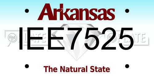 IEE7525 Arkansas License Plate