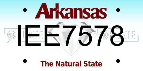 IEE7578 Arkansas License Plate