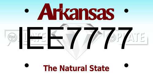 IEE7777 Arkansas License Plate