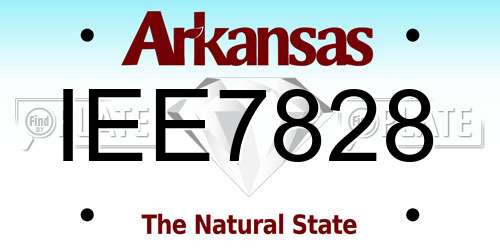 IEE7828 Arkansas License Plate