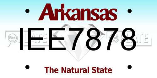 IEE7878 Arkansas License Plate