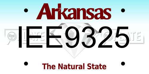IEE9325 Arkansas License Plate