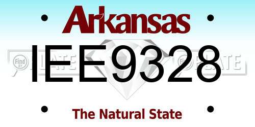 IEE9328 Arkansas License Plate