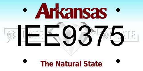 IEE9375 Arkansas License Plate